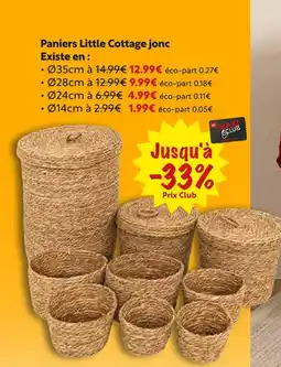 Maxi Bazar Paniers Little Cottage jonc offre