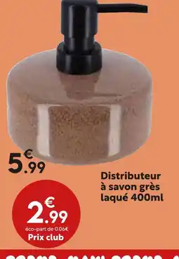 Maxi Bazar Distributeur à savon grès laqué 400ml offre