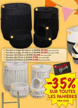 Maxi Bazar 35% AVEC LA CARTE MAXI CLUB SUR TOUTES LES PANIÈRES PRIX CLUB offre