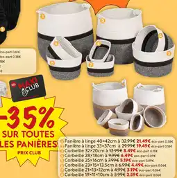 Maxi Bazar 35 % sur toutes les panières prix club avec la carte maxi club offre