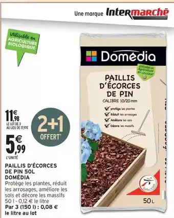 Domédia - paillis d'ecorces de pin 50l