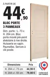 E.Leclerc Brico Dim - bloc porte 3 panneaux offre