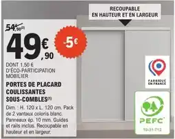 E.Leclerc Brico Dim - portes de placard coulissantes sous-combles offre