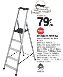 E.Leclerc Brico Hailo - escabeau 5 marches offre