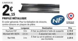 E.Leclerc Brico Destination - profilé métallique offre