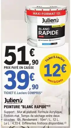 E.Leclerc Brico E.leclerc - peinture blanc rapide offre
