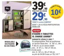 E.Leclerc Brico E.leclerc - étagère 5 tablettes xl charge lourde offre