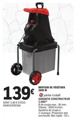 E.Leclerc Brico Technic - broyeur de végétaux offre