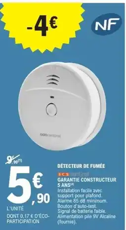 E.Leclerc Brico Facile - détecteur de fumée offre