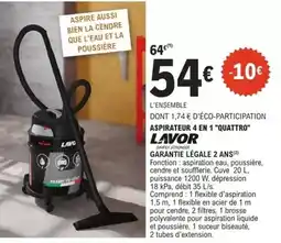 E.Leclerc Brico Lavor - aspirateur 4 en 1 quattro offre