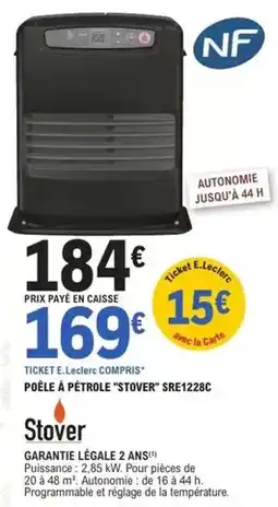 E.Leclerc Brico E.leclerc - poêle à pétrole stover séf1228c offre