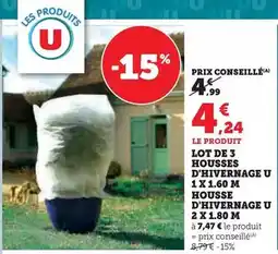 Hyper U U - lot de 3 housses d'hivernage 1x160 m housse d'hivernage 2x180 m offre