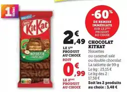 Hyper U Kit kat - chocolat offre