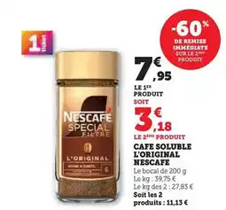Hyper U Nescafé - cafe soluble l'original offre