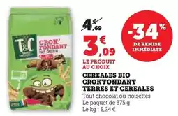 Hyper U Terres et céréales - cereales bio crok'fondant offre