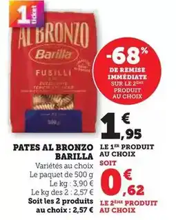 Hyper U Barilla - pates al bronzo offre