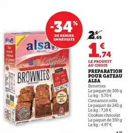 Hyper U Alsa - preparation pour gateau offre