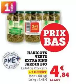 Hyper U Jardin bio - haricots verts extra fins offre