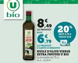 Hyper U U - huile d'olive vierge extra fruitee bio offre