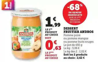 Hyper U Andros - dessert fruitier offre