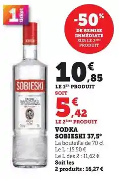 Hyper U Sobieski - vodka 37,5° offre
