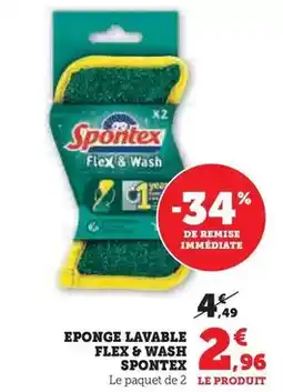 Hyper U Spontex - eponge lavable flex & wash offre