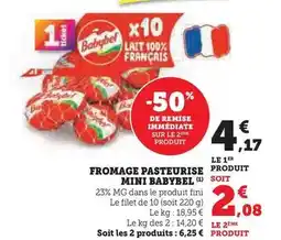 Hyper U Babybel - fromage pasteurise mini offre