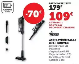 Hyper U Hoover - aspirateur balai hf1+ offre