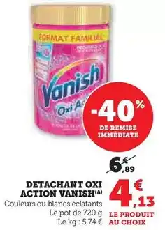 Hyper U Vanish - detachant oxi action offre