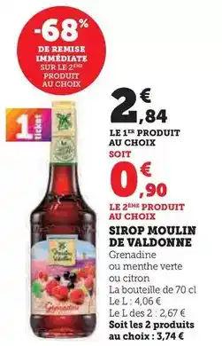 Hyper U Moulin de valdonne - sirop offre