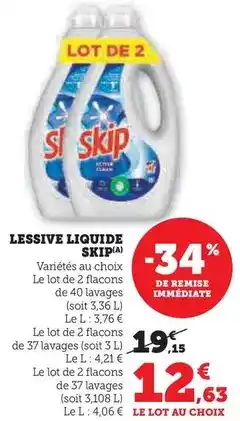 Hyper U Skip - lessive liquide offre