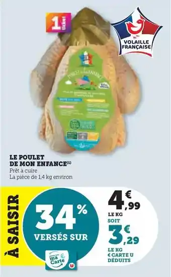 Hyper U Le poulet de mon enfance offre