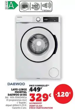 Hyper U Daewoo - lave-linge frontal offre