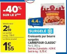 Carrefour Market Carrefour - croissants pur beurre surgelés classic' offre
