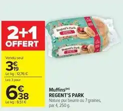Carrefour Market Regent's park - muffins offre