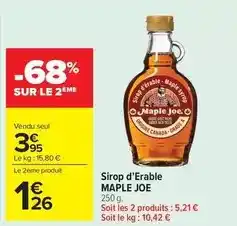 Carrefour Market Maple joe - sirop d'erable offre