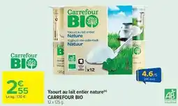 Carrefour Market Carrefour - yaourt au lait entier nature bio offre