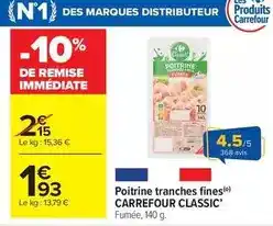 Carrefour Market Carrefour - poitrine tranches fines classic' offre