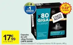Carrefour Market Carte noire - capsules de café offre