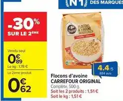 Carrefour Market Carrefour - flocons d'avoine original offre