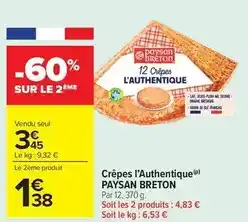 Carrefour Market Paysan breton - crêpes l'authentique offre