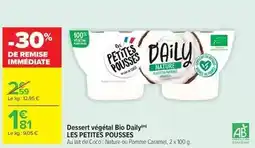 Carrefour Market Les petites pousses - dessert végétal bio daily offre