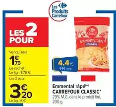 Carrefour Market Carrefour - emmental râpé offre