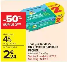 Carrefour Market Thon le lot de 2 un pecheur offre