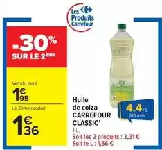 Carrefour Market Carrefour - classic huile de colza offre