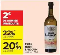 Carrefour Market Henri bardouin - pastis offre