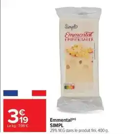 Carrefour Market Simply - emmental offre