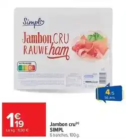 Carrefour Market Simply - jambon cru offre