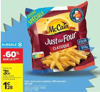 Carrefour Market Mccain - frites just au four surgelées offre