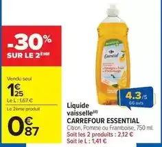Carrefour Market Carrefour - liquide vaisselle essential offre